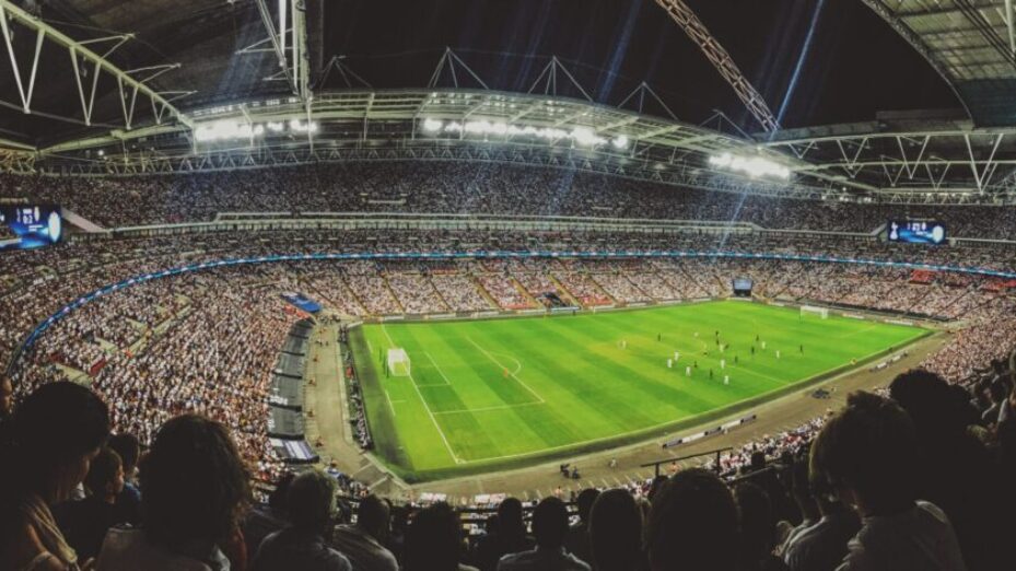 Football stadium. Original public domain image from Wikimedia Commons